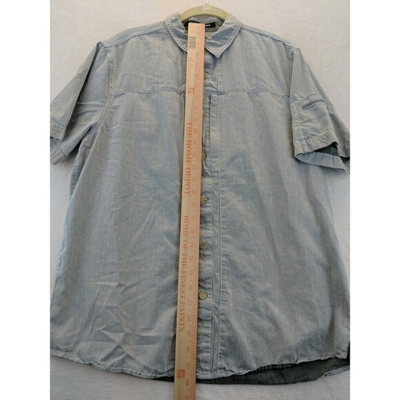 Gramicci Original Freedom Light Blue Cotton Button Short Sleeve Shirt Medium - Picture 4 of 16